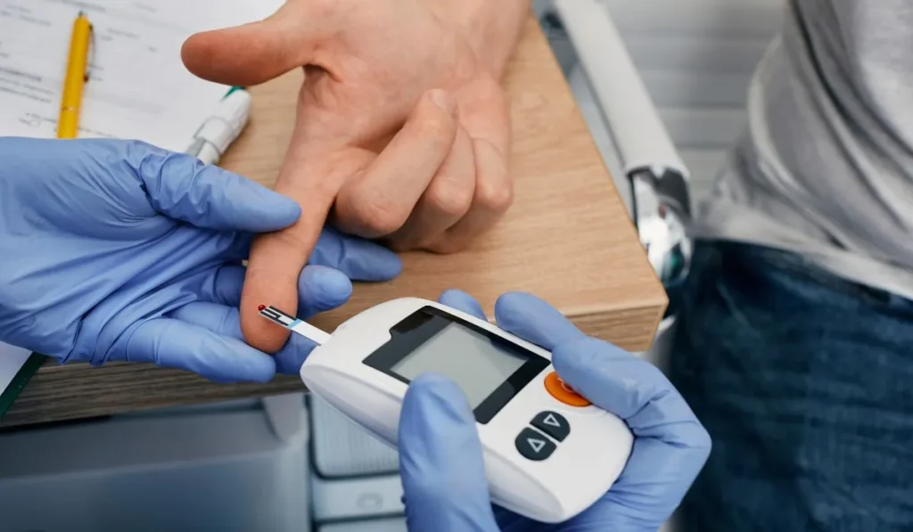 person getting a blood test - Lynk Diagnostics person getting a blood test