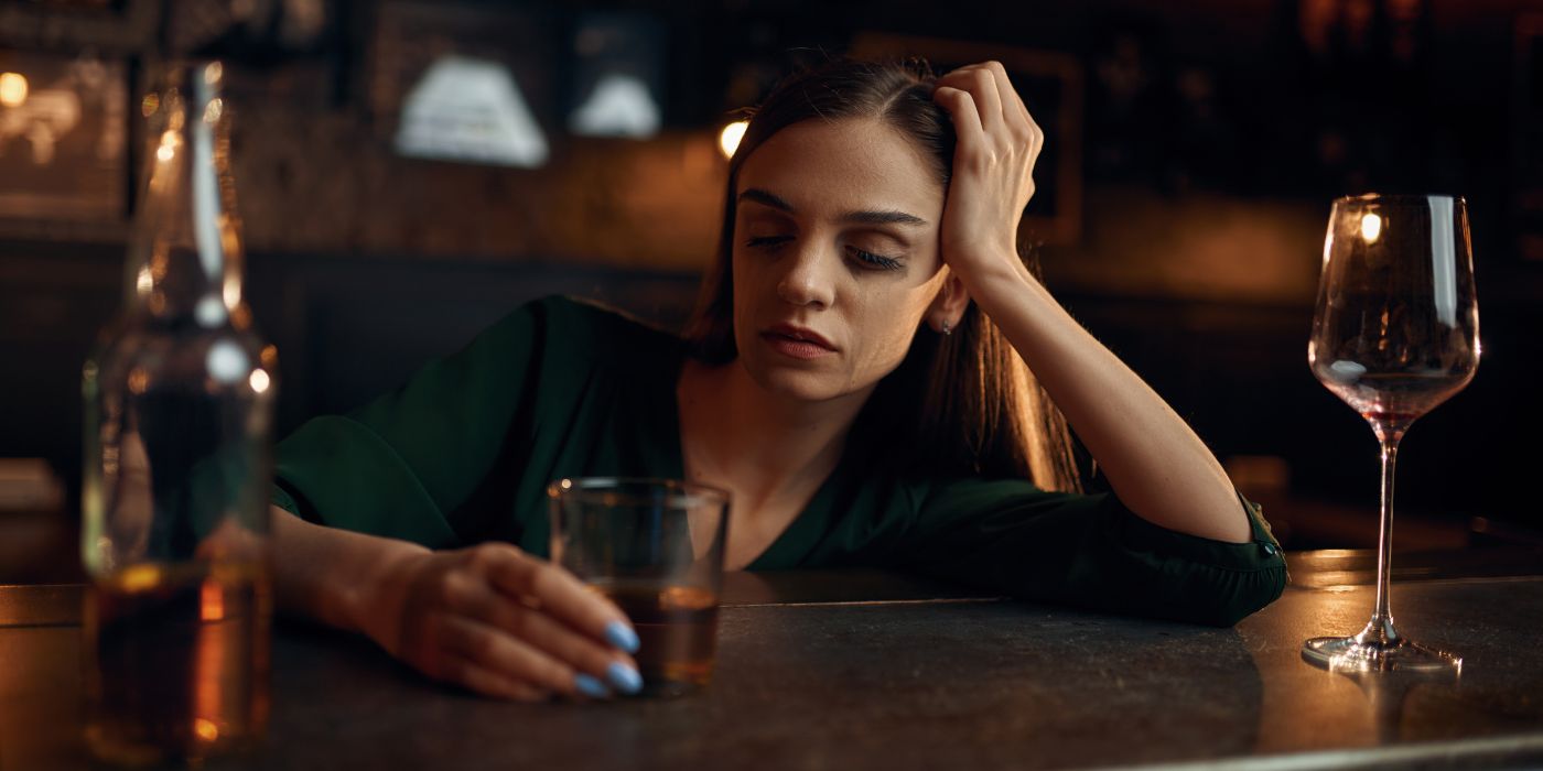 woman drinking alcohol