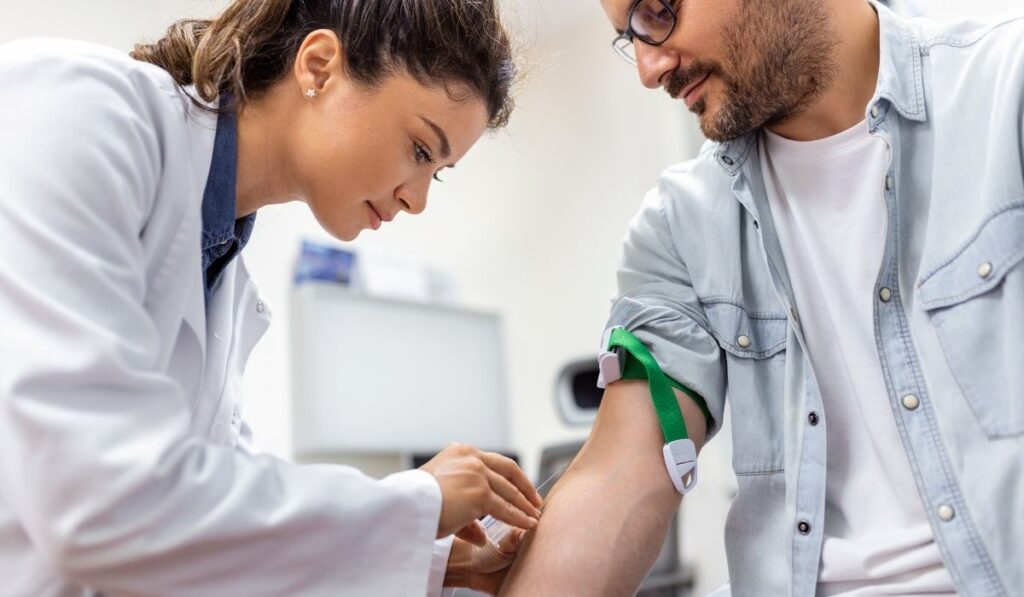 blood drawn from person