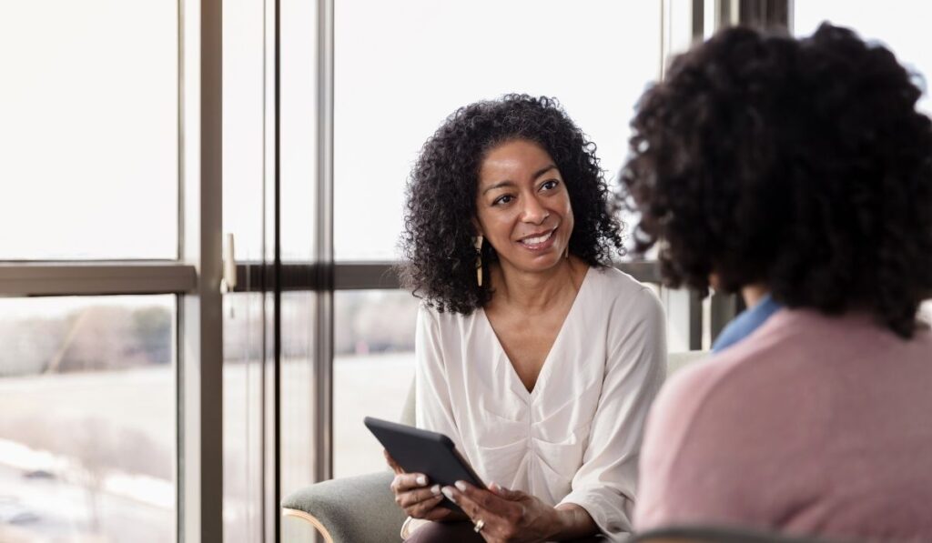 two people in counseling and therapy